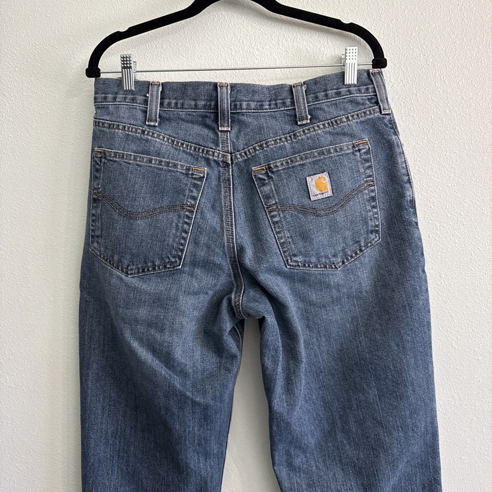 Carhartt Relaxed Fit Mens 33x32 Blue‎ Denim Jeans Model BD1483-M - Picture 3 of 6